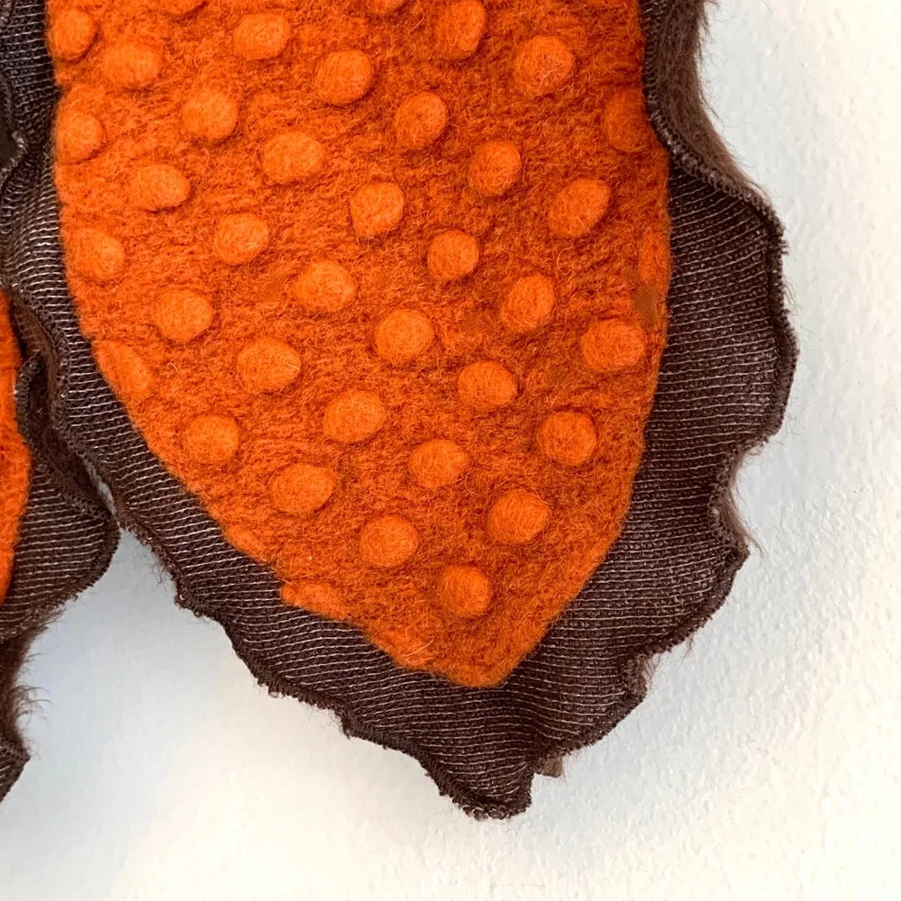 Scarf Wrap Burnt Orange Wool Outer Faux Fur Lining